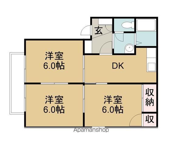 カーサ近藤 Ⅱ(3DK/2階)の間取り写真