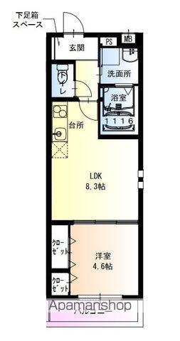 フジパレス百舌鳥駅東(1LDK/1階)の間取り写真