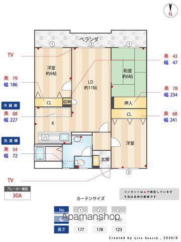 サンセール博多南(3LDK/4階)の間取り写真