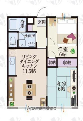 B'CASA我孫子RE-BORN(2LDK/3階)の間取り写真