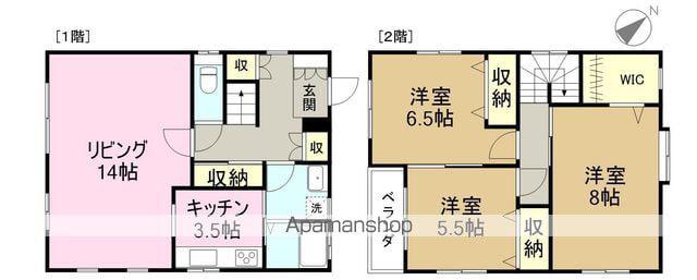 ハピラインふくい 福井駅(福井) バス乗車時間:15分 下馬バス停で下車 徒歩3分 2階建 築21年(3LDK)の間取り写真