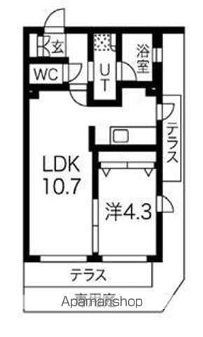 フィットエル阿佐ヶ谷(1LDK/1階)の間取り写真