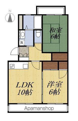 アルファきぶね(2LDK/2階)の間取り写真