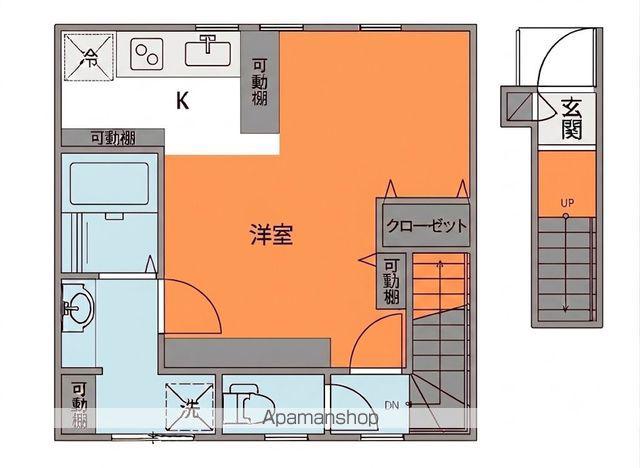 COMMON東明B棟(ワンルーム/2階)の間取り写真