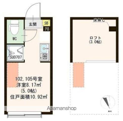 ミルフォード上鷺宮(ワンルーム/1階)の間取り写真