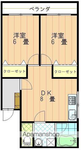 緑風館山西町(2DK/2階)の間取り写真