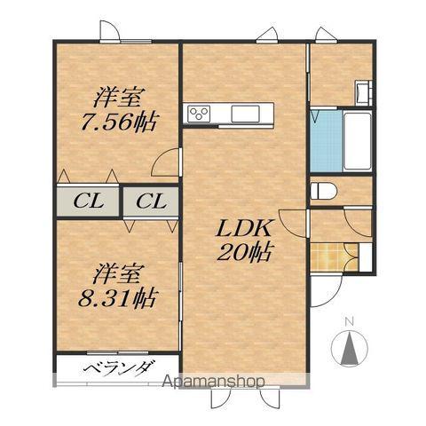 バップバーレンW17N(2LDK/3階)の間取り写真