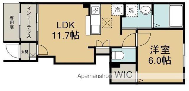 坂戸市千代田アパートⅡ期(1LDK/1階)の間取り写真