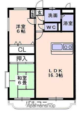 プチシャンス(2LDK/3階)の間取り写真