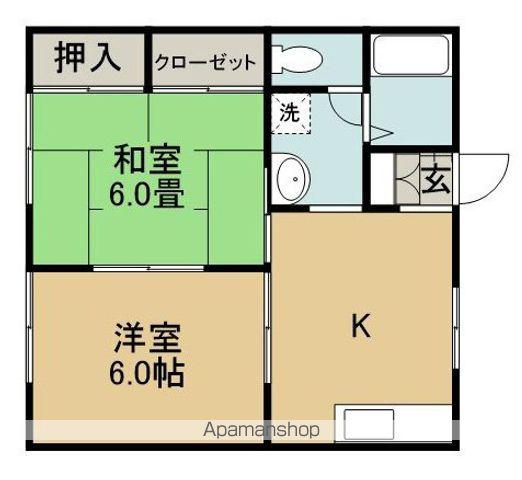 メゾン穐山(2DK/2階)の間取り写真