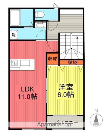 カサメント ベラ ノッテ(1LDK/2階)の間取り写真