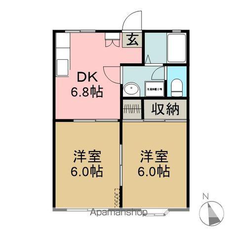 アラプラージュ(2DK/1階)の間取り写真