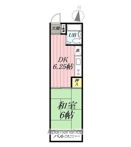 コーポヒキフネ(1DK/2階)の間取り写真