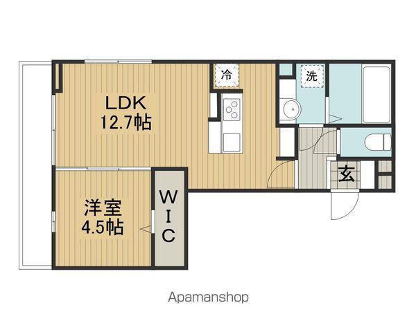 COUR18高宮E(1LDK/2階)の間取り写真