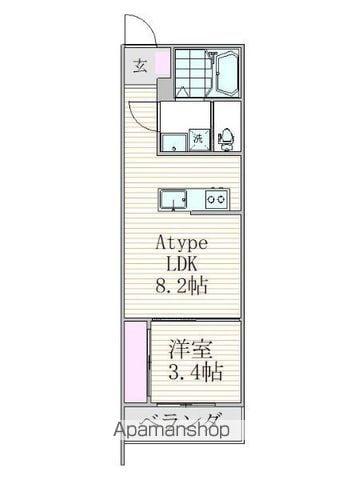 フォーサイト千葉寺(1LDK/2階)の間取り写真