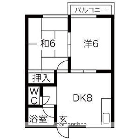 グリーンアイランド(2DK/2階)の間取り写真