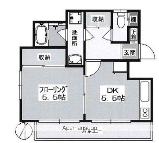 イースト世田谷(1DK/3階)の間取り写真