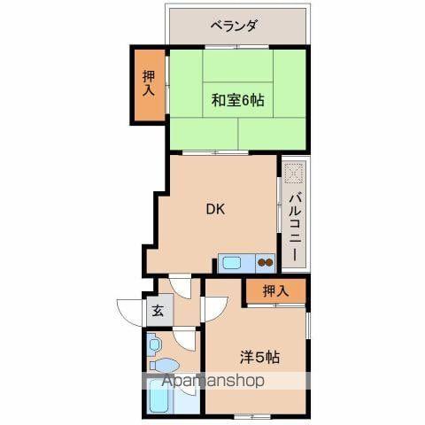 ライフインコダマ(2DK/2階)の間取り写真