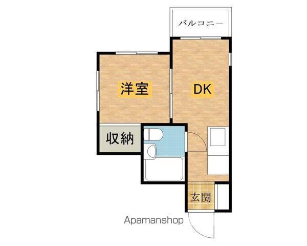メゾンドノア大横町(1DK/2階)の間取り写真