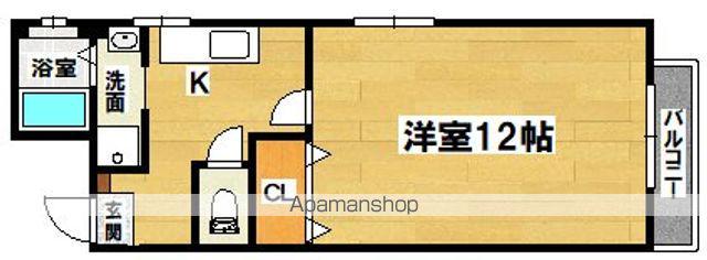 宇都宮ハイツ(1K/1階)の間取り写真