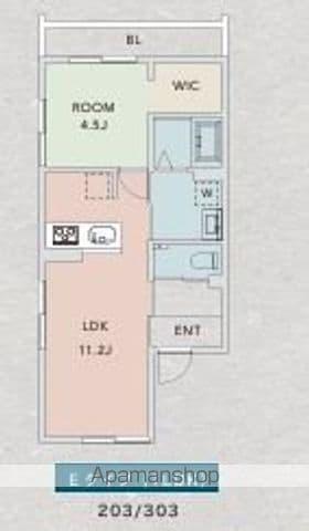 クレアーレ上目黒諏訪山ⅡWOOD HOUSE(1LDK/3階)の間取り写真