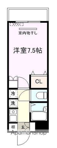 ビブレマンション宇部(1K/3階)の間取り写真