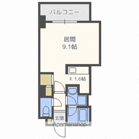 ビッグパレス北14条(1K/4階)の間取り写真