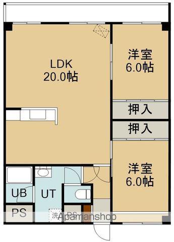 グロリアハイツ若松(2LDK/3階)の間取り写真