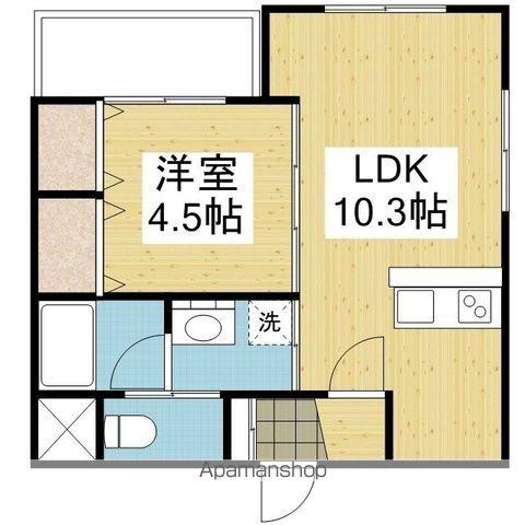 ソレイユ小坂(1LDK/1階)の間取り写真