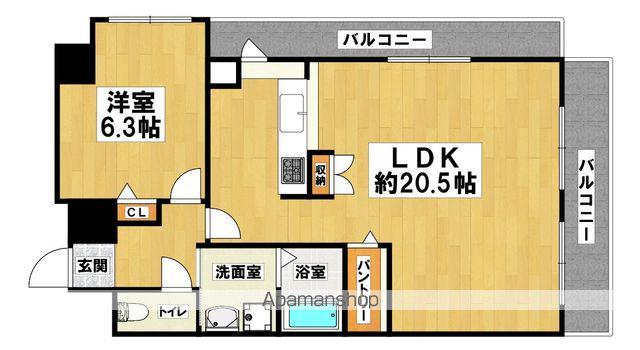 帝塚山グランアトリウム(1LDK/4階)の間取り写真