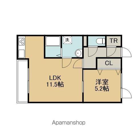 INDIO北栄町(1LDK/1階)の間取り写真
