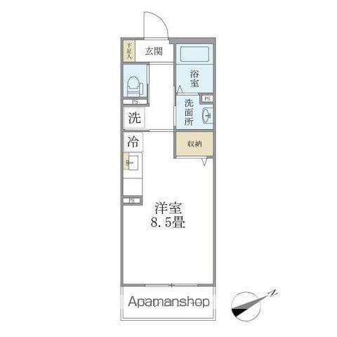 カサヴェルデ(ワンルーム/2階)の間取り写真