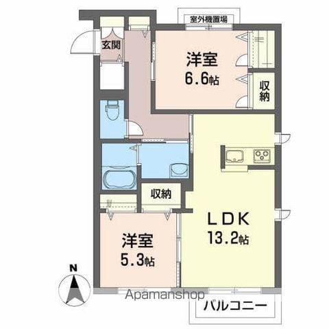 メゾンマスト盛南Ⅴ(2LDK/3階)の間取り写真