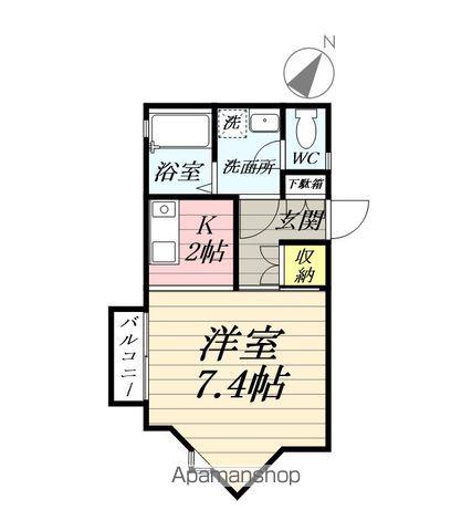 ハイツ雄山(1K/2階)の間取り写真