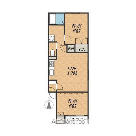 レジデンス マンワⅢ(2LDK/2階)の間取り写真
