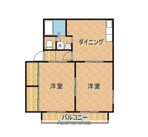 ドミール90(2DK/1階)の間取り写真