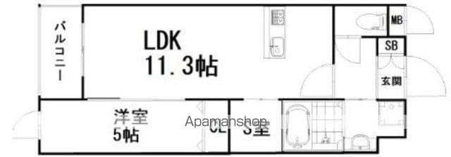 ロイズ・プレシア多々良東(1SLDK/5階)の間取り写真