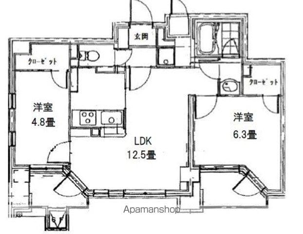 セドル・ブランシュ(2LDK/6階)の間取り写真