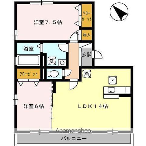ボナール(2LDK/2階)の間取り写真