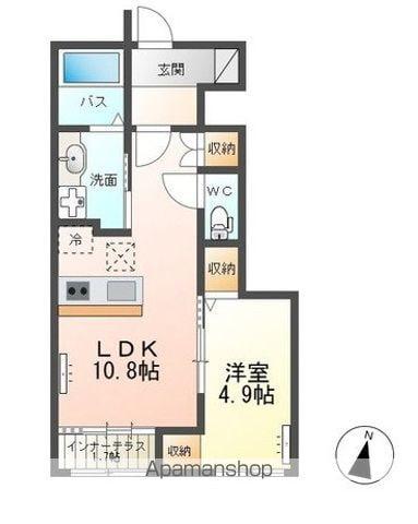 ソレアードⅡ(1LDK/1階)の間取り写真