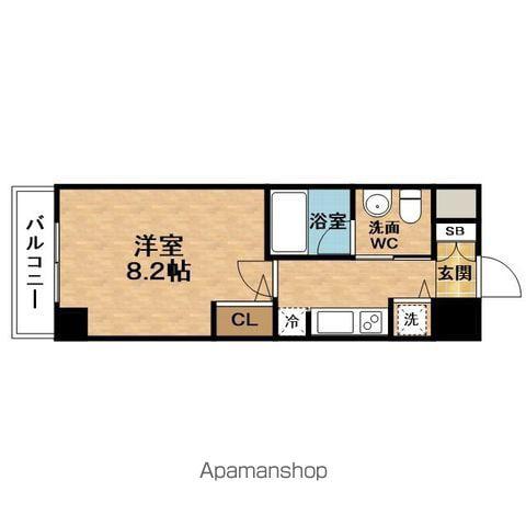 ESRISEUMEDADOSHIN(1K/6階)の間取り写真