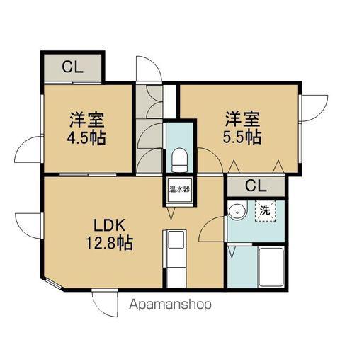 双葉の杜C棟(2LDK/2階)の間取り写真
