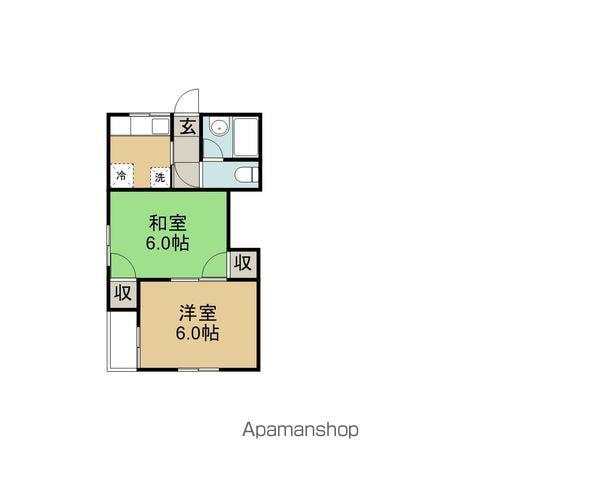 メゾンひまわり(2K/2階)の間取り写真