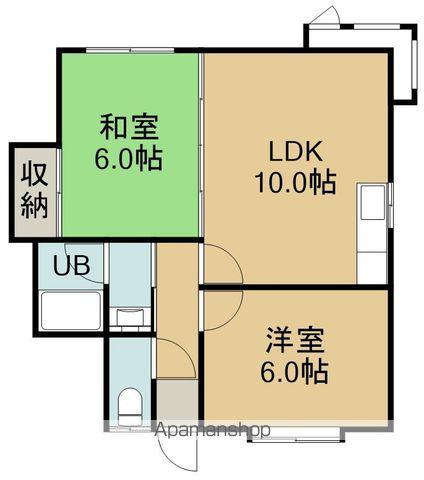 メゾンエアール1(2LDK/2階)の間取り写真