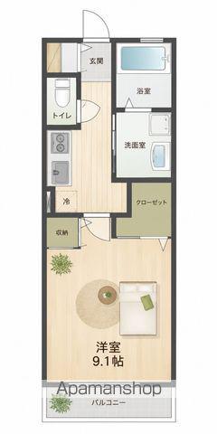LIS'N HEIGHTS(1K/2階)の間取り写真
