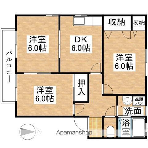 ピューラⅡ(3DK/2階)の間取り写真
