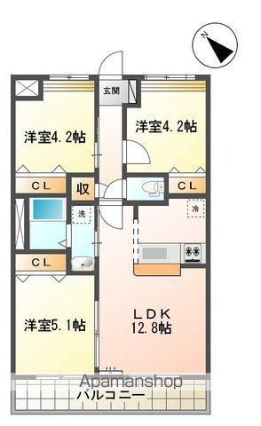 HANAMIZUKI(3LDK/2階)の間取り写真