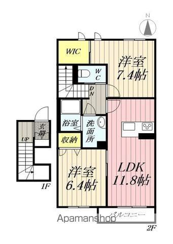 アコリエンツァ 2(2LDK/2階)の間取り写真