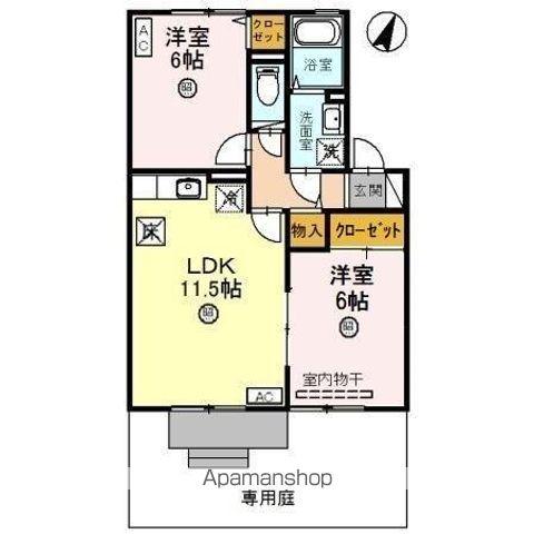 グリーンコート(2LDK/1階)の間取り写真