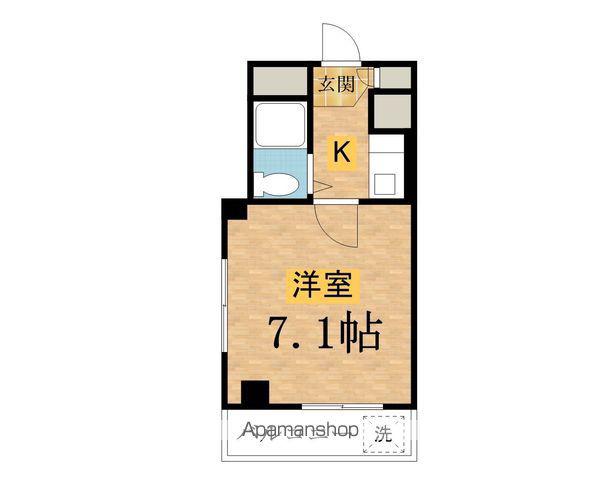 明愛ビル(1K/4階)の間取り写真
